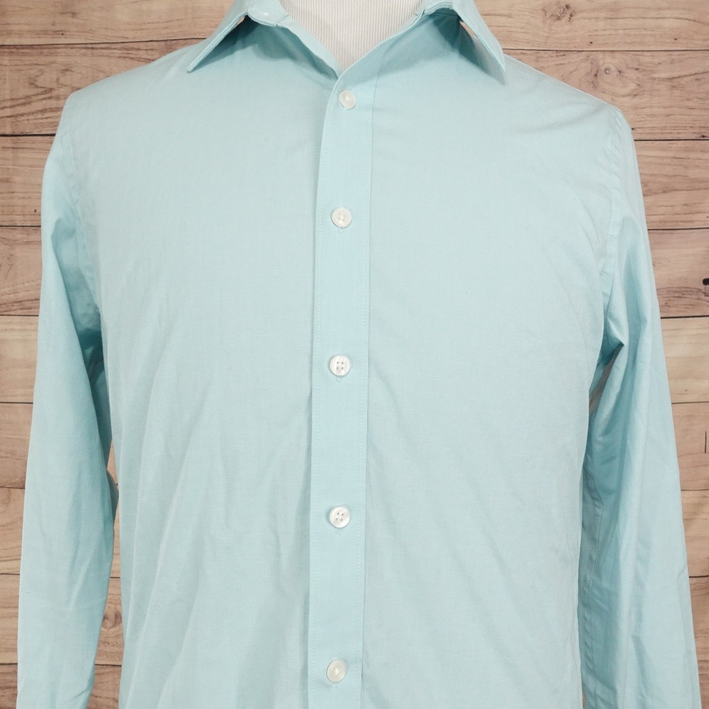 Apt. 9 Button Down Shirt Mens Size M Blue Excellent Premier Flex Slim Fit